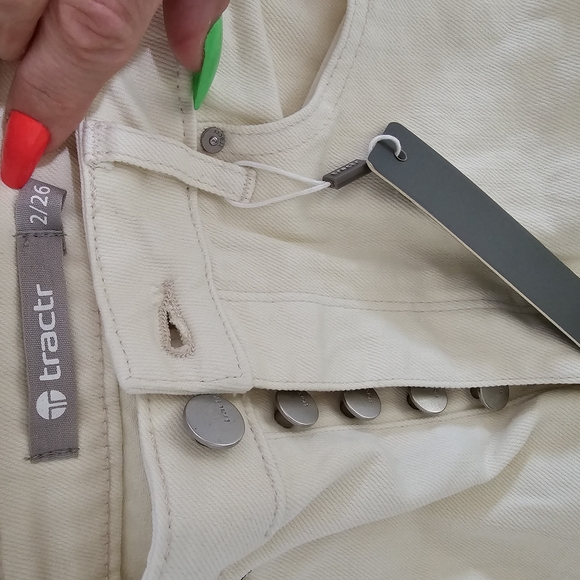 Tractr Cream Flare Wide Leg Jeans - Picture 4 of 5